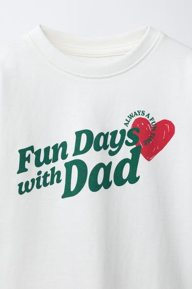 T-SHIRT IMPRIMÉ INSCRIPTION MAMAN ET PAPA - Blanc de Zara - Image 2