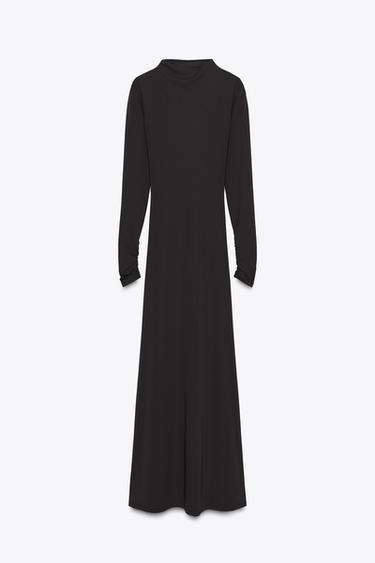 OPEN BACK CREPE DRESS - Dark brown by Zara