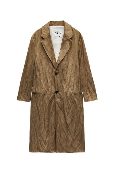 ZW COLLECTION OVERSIZE CRINKLE-EFFECT FROCK COAT