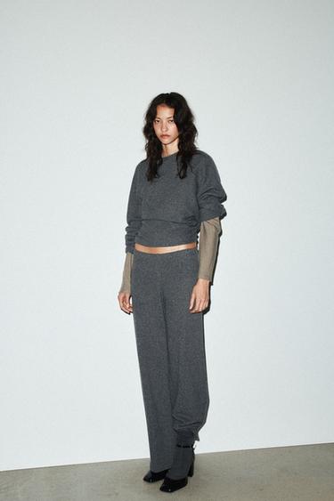 Zara SOFT LONG SLEEVE SWEATSHIRT - Gray marl