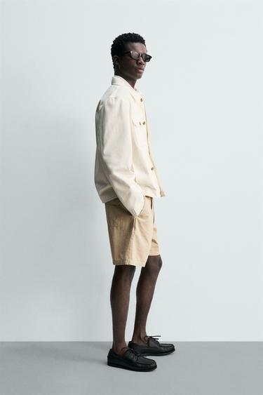 VESTE REGULAR FIT À POCHES - Blanc cassé de Zara - Image 3