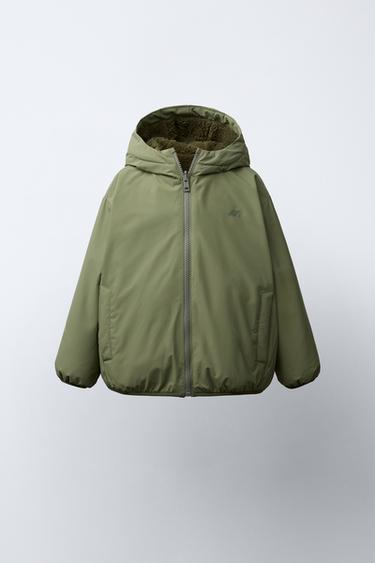 WATER-REPELLENT REVERSIBLE LOGO JACKET - Khaki by Zara