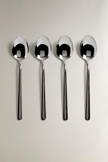 PACK OF SHINY STEEL SPOONS (PACK OF 4) - Multicoloured by Zara