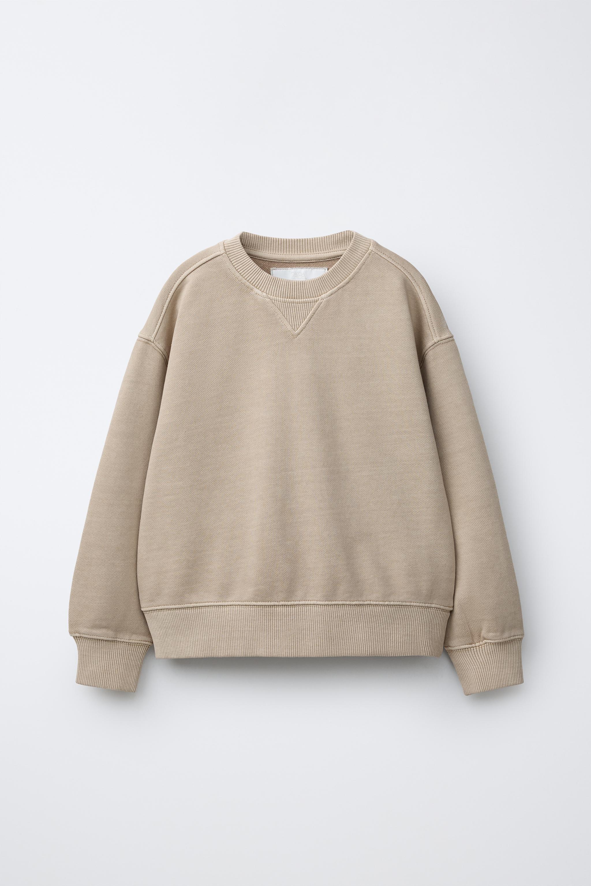 GARMENT DYED PLAIN SWEATSHIRT - Beige | ZARA United States