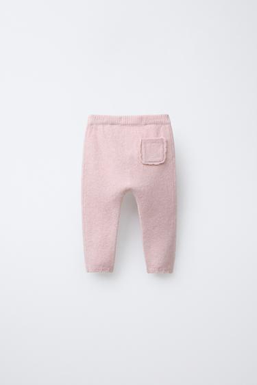 KNITTED LEGGINGS WITH FRILL POCKET - Light pink by Zara - Image 1
