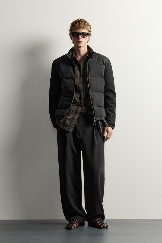 CAZADORA COMBINADO ACOLCHADO - Negro de Zara - Imagen 0