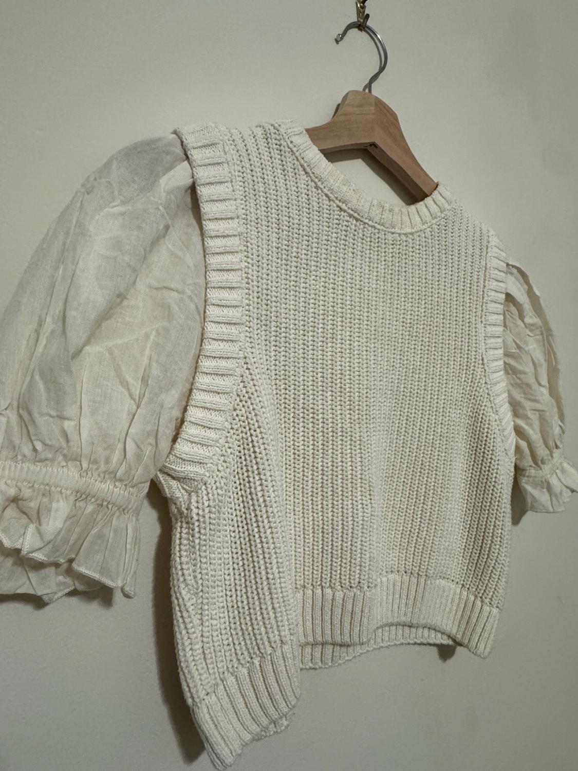 MIXED SLEEVE KNIT TOP - Image 2