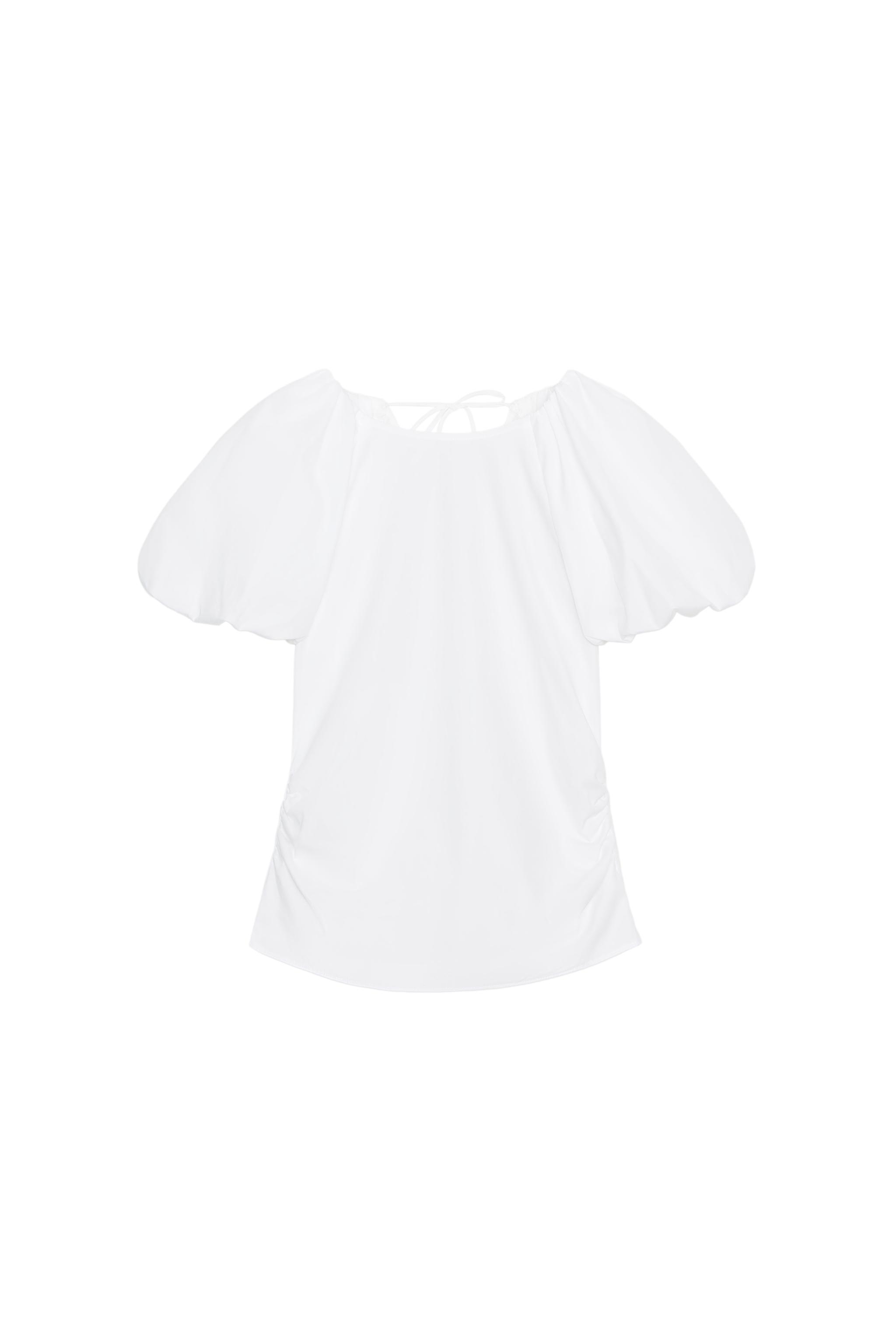 ポプリンバルーンスリーブトップス - オレンジ | ZARA Japan / 日本