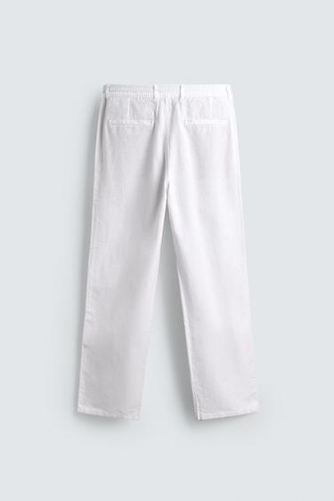 PANTALON FLUIDE STRAIGHT FIT - Blanc de Zara - Image 7
