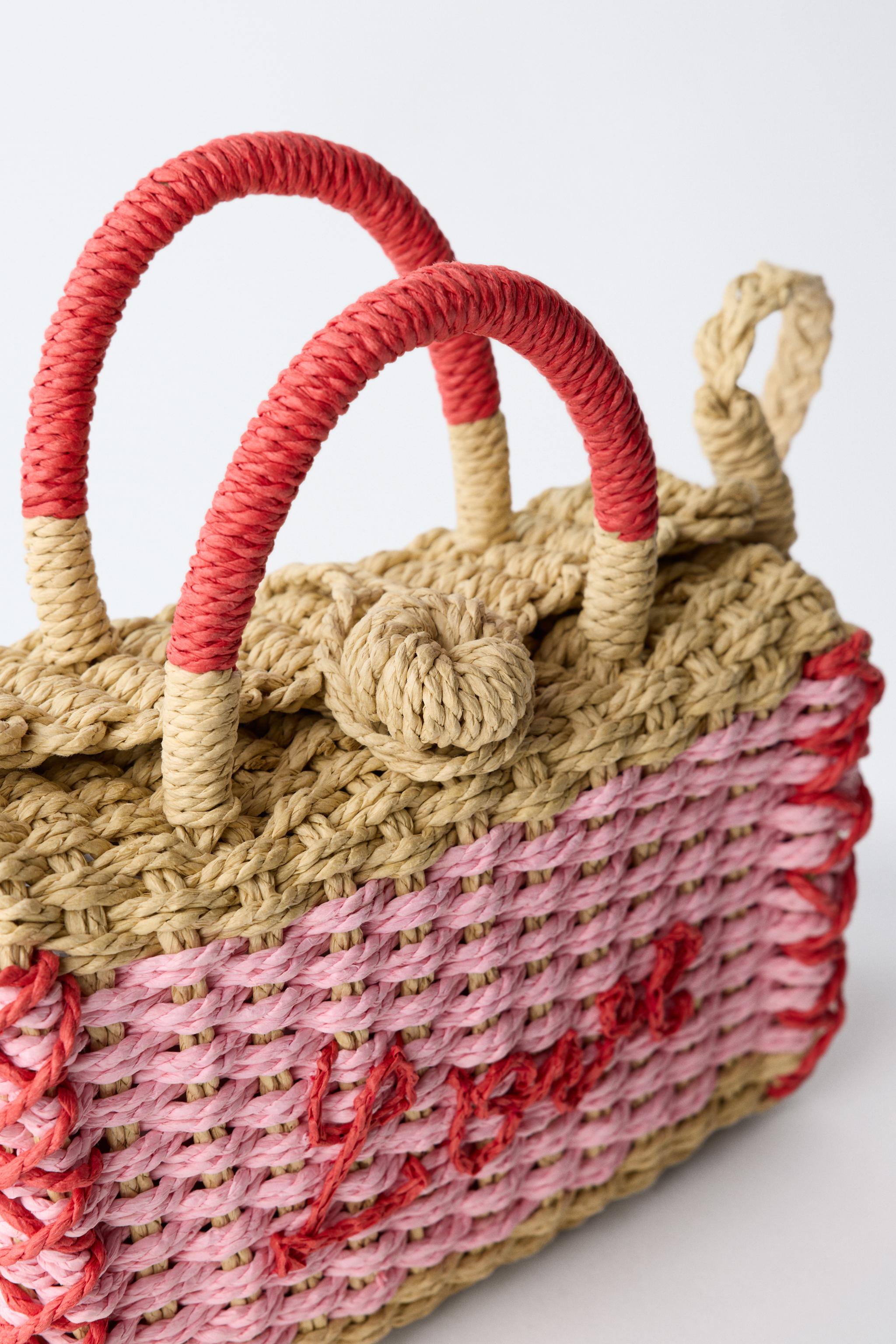 RAFFIA EFFECT CROSSBODY BAG - Pink | ZARA United States