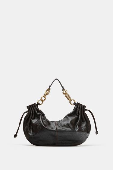 BOLSO DE HOMBRO FRUNCIDO - Marrón de Zara