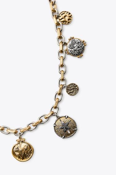 MIXED COIN METAL BELT - Golden by Zara - Image 2
