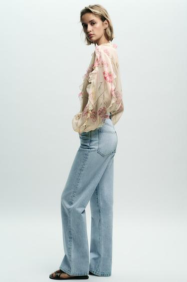 JEAN Z1975 REGULAR FIT TAILLE HAUTE CEINTURE - Bleu clair de Zara - Image 4