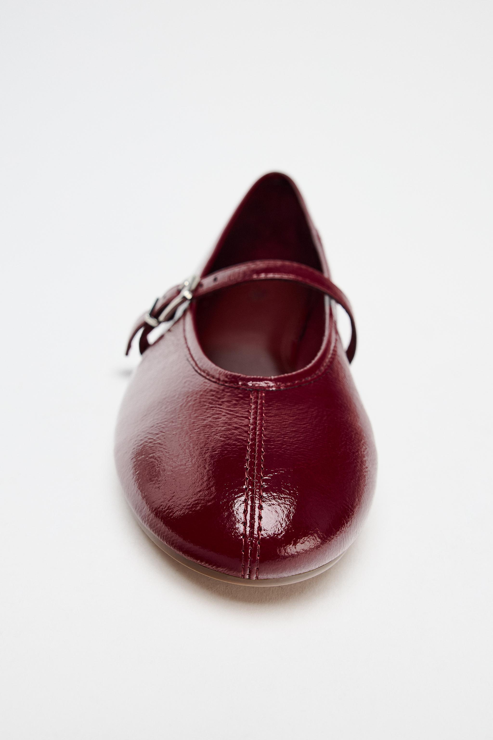 【超美品⭐︎即日発送】ZARA エナメルバレリーナシューズ レッド 210.jpg
