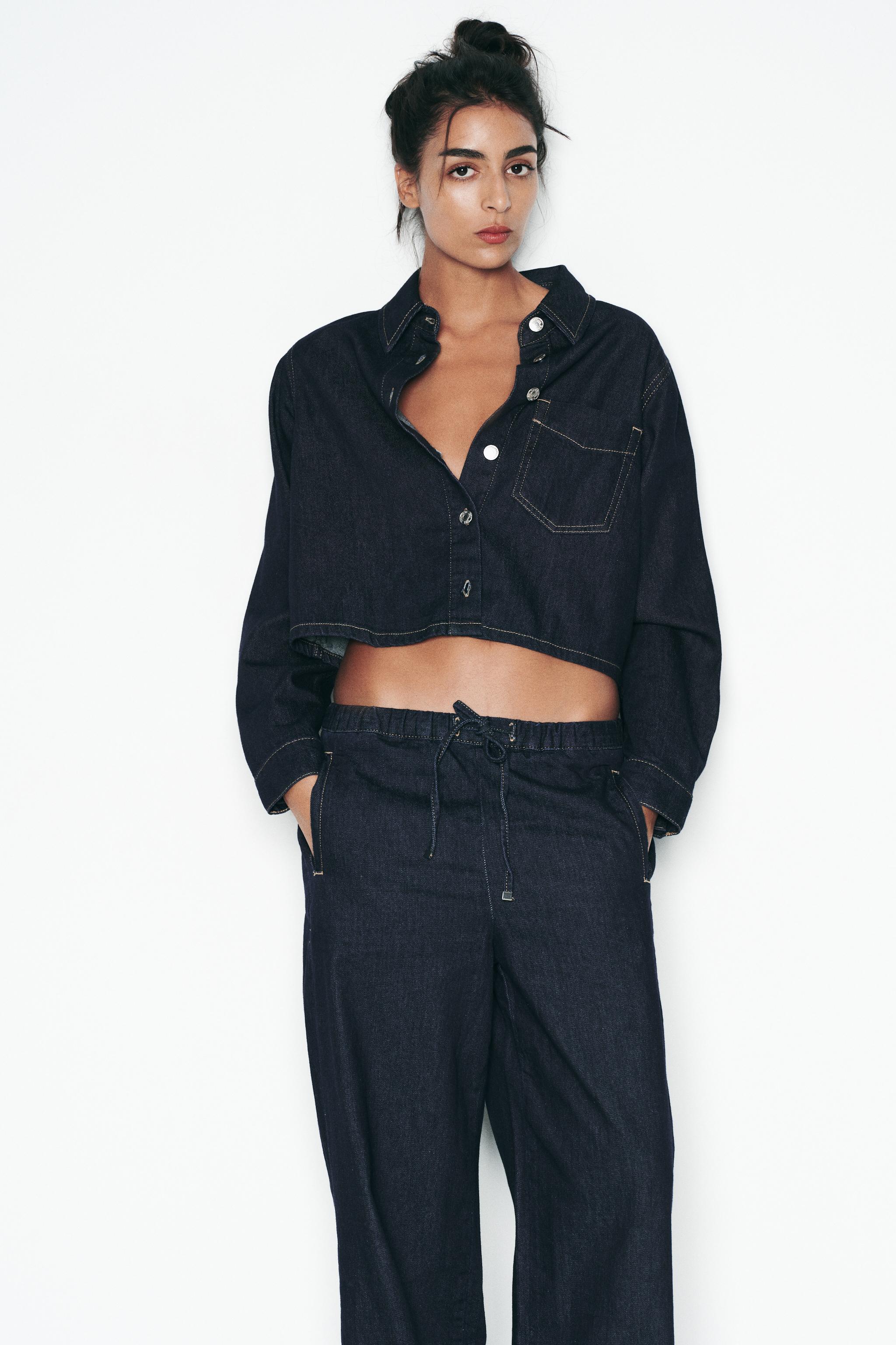 saraページ PANTALONI SCURȚI Z1975 CU BRODERII PERFORATE - Alb | ZARA