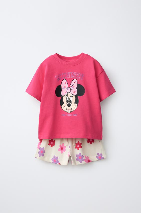 طقم تيشرت وشورت برمودا بنقشة زهور ميني ماوس © DISNEY - شليك by Zara - Image 0