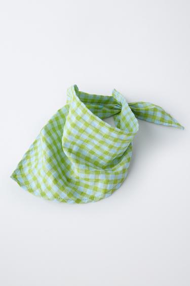 GINGHAM CHECK BANDANA - Lime by Zara - Image 3
