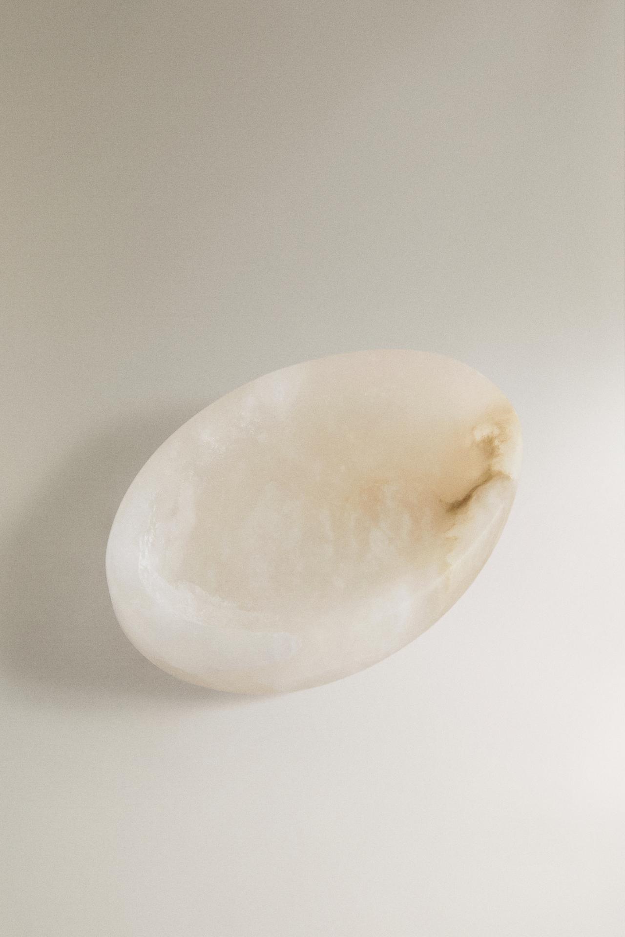 ALABASTER BATHROOM SOAP DISH — White