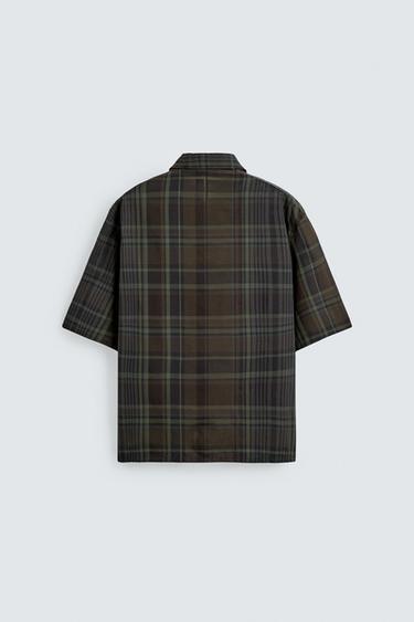 REGULAR FIT CHECK SHIRT - Brown by Zara - Image 6