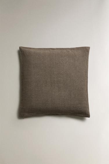 LINEN CUSHION COVER - Brown by Zara - Image 0