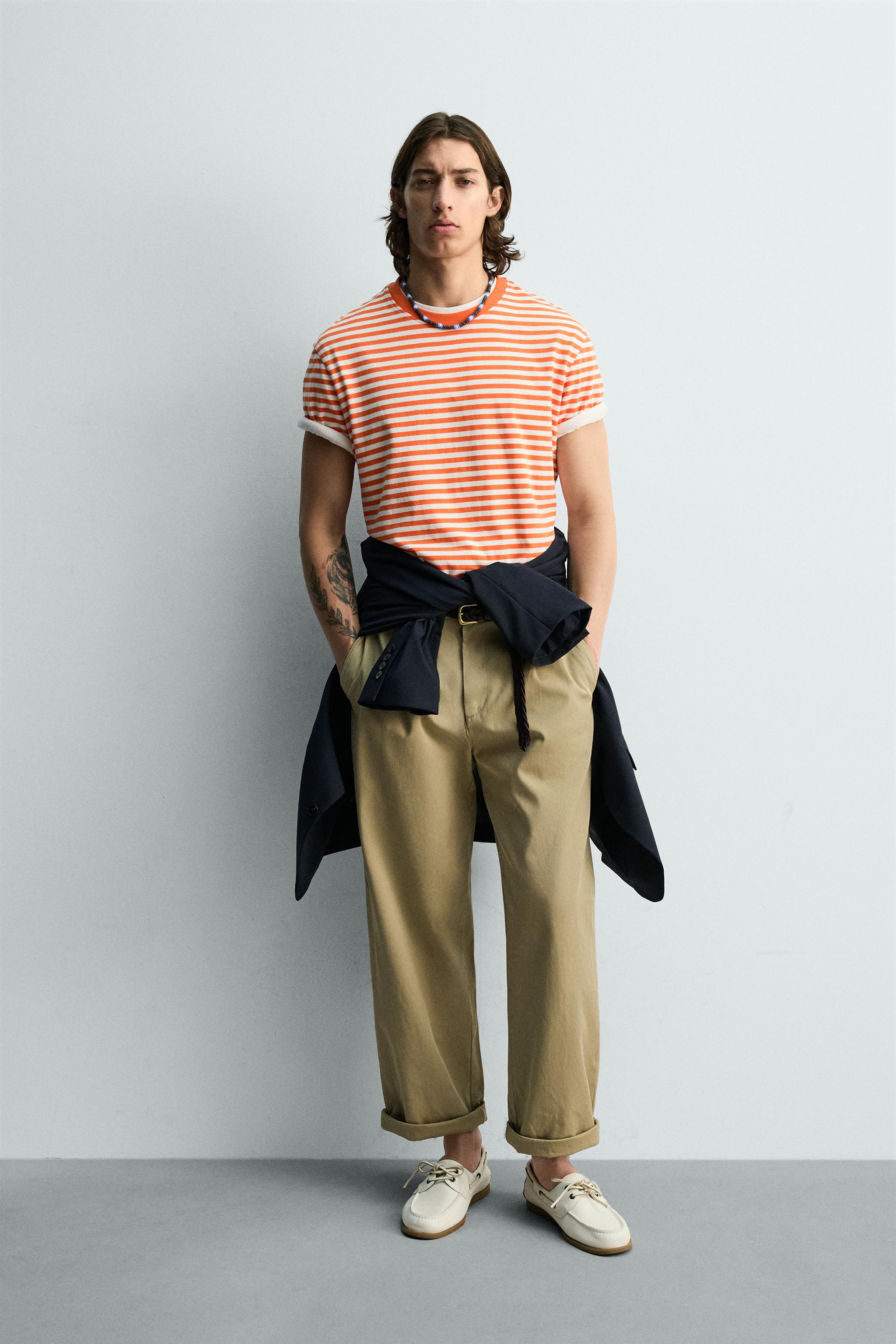 REGULAR FIT STRIPED JACQUARD T-SHIRT