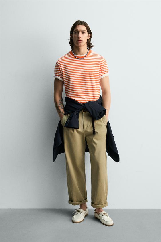 REGULAR FIT STRIPED JACQUARD T-SHIRT from Zara - $39.90