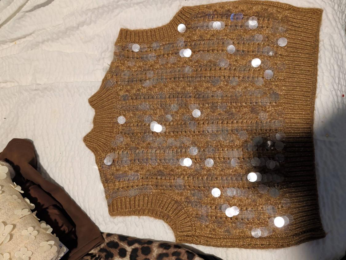 KNIT SEQUIN SWEATER VEST - Image 3