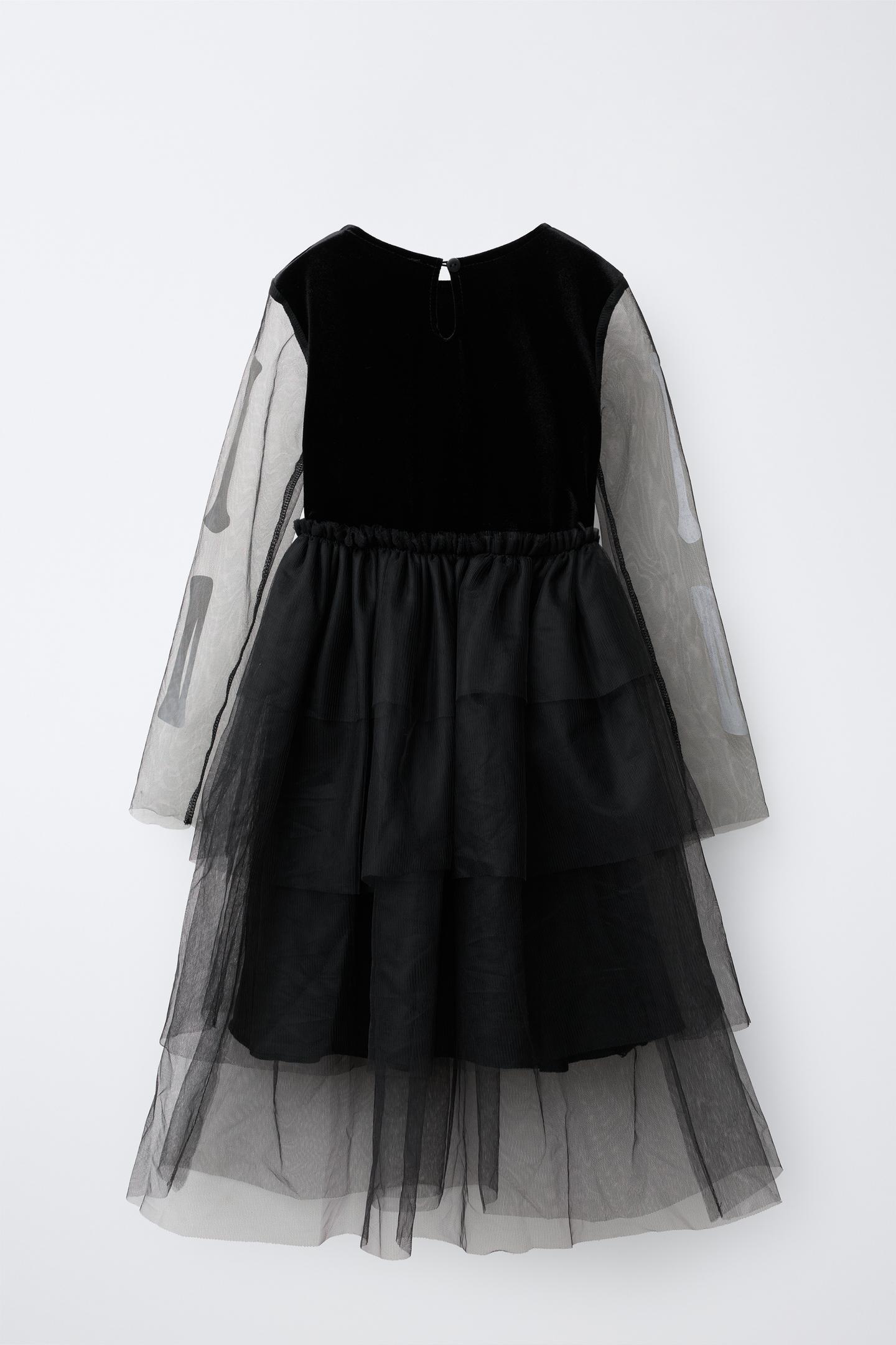 Детское платье Zara Skeleton Tulle Costume, цвет: Чёрный — фото 2