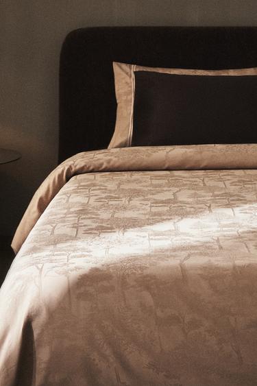 SATEEN JACQUARD DUVET COVER - Pink by Zara