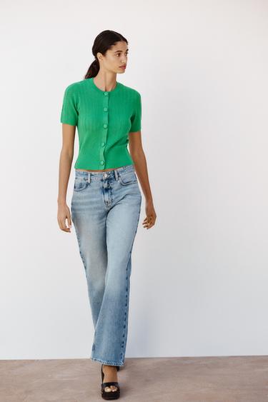 POINTELLE-STRICKTOP - Grün von Zara - Bild 0