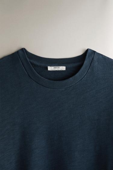 SHORT SLEEVE COTTON T-SHIRT — Indigo 2