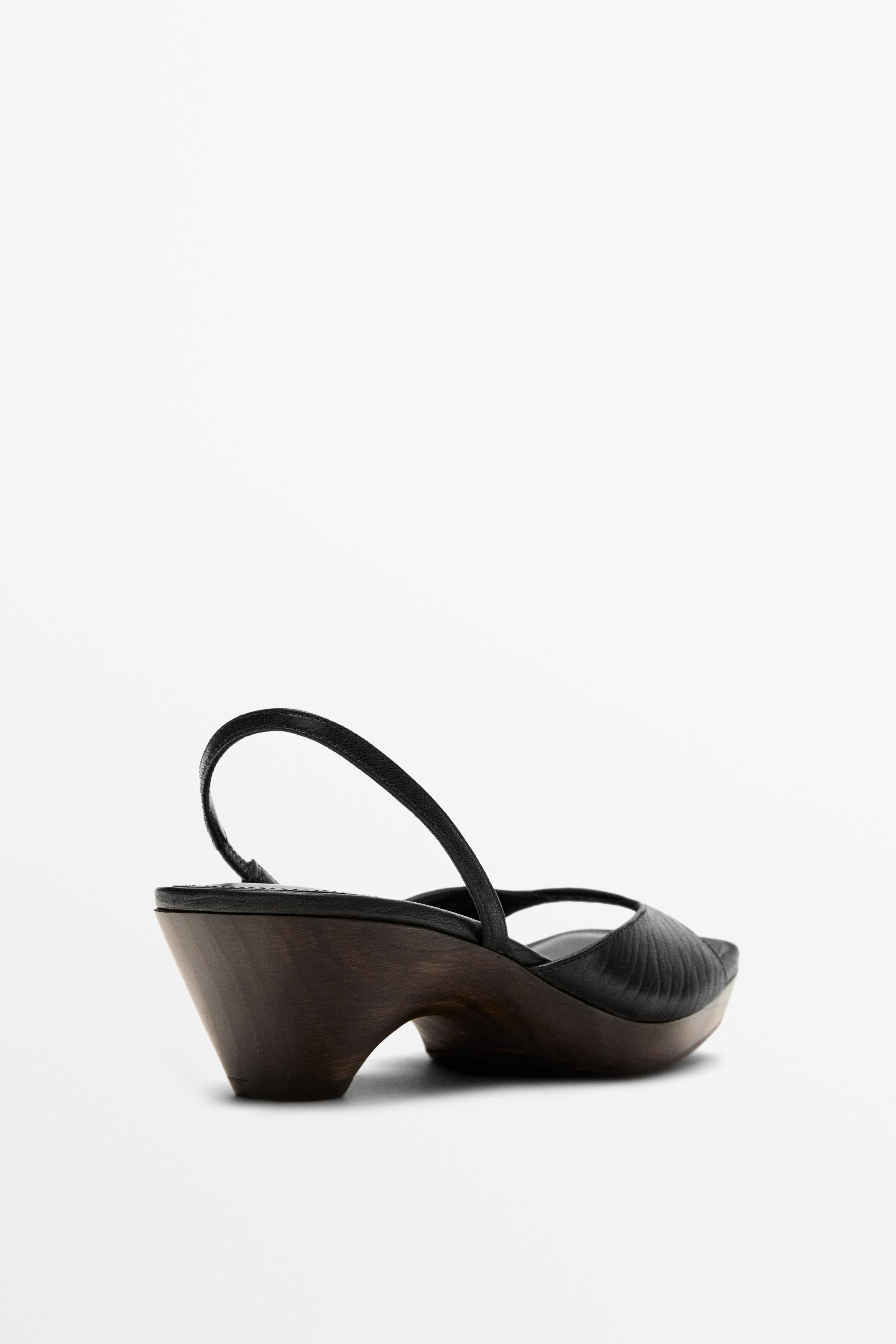 Wood heel sandal