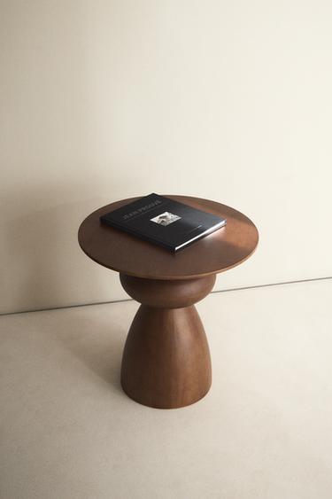 WOODEN SIDE TABLE - Brown by Zara