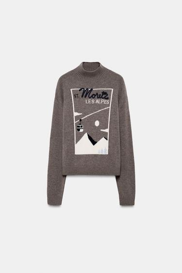 90% WOOL SKI COLLECTION JUMPER - Mink by Zara