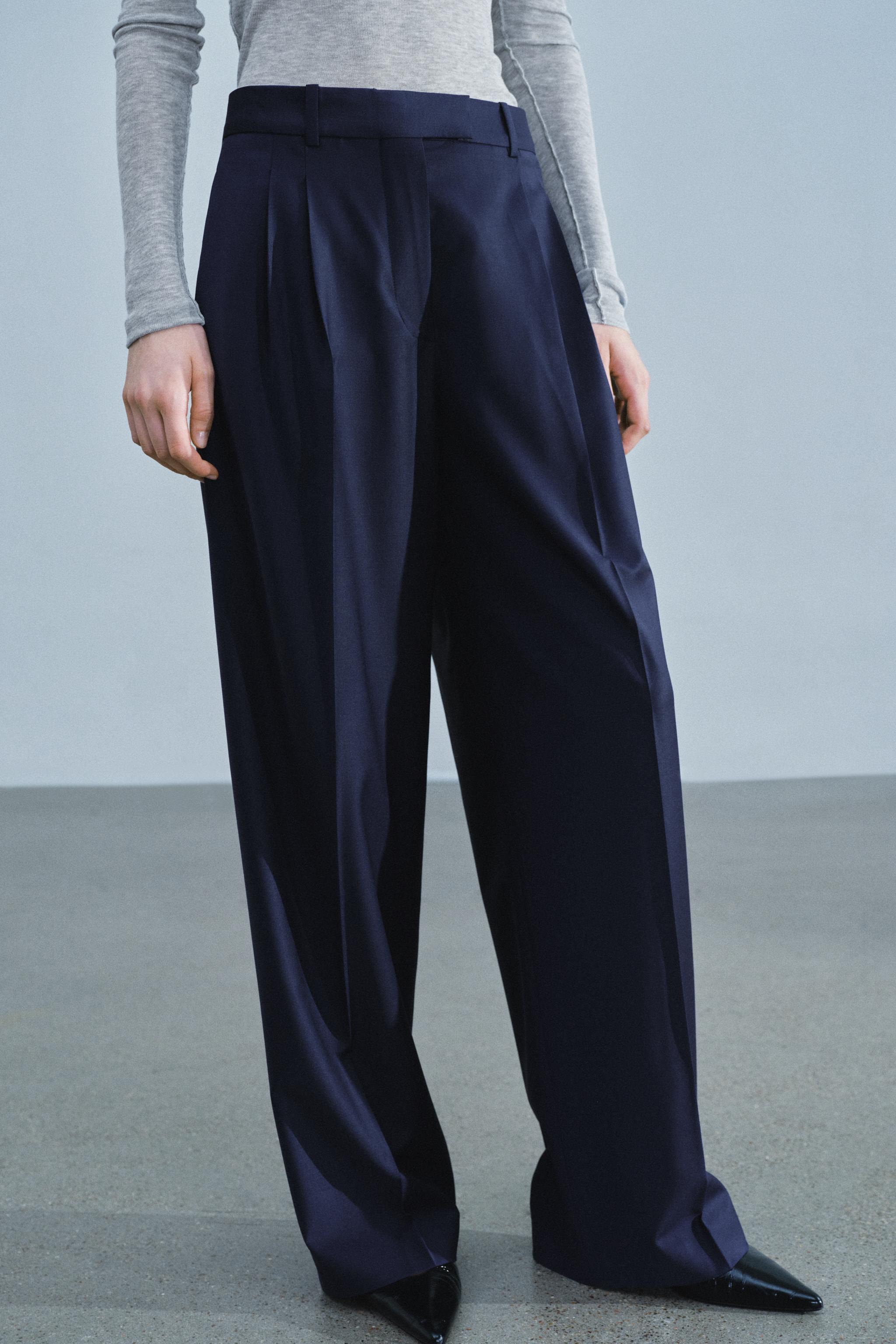 ZW COLLECTION WOOL-BLEND DARTED PANTS