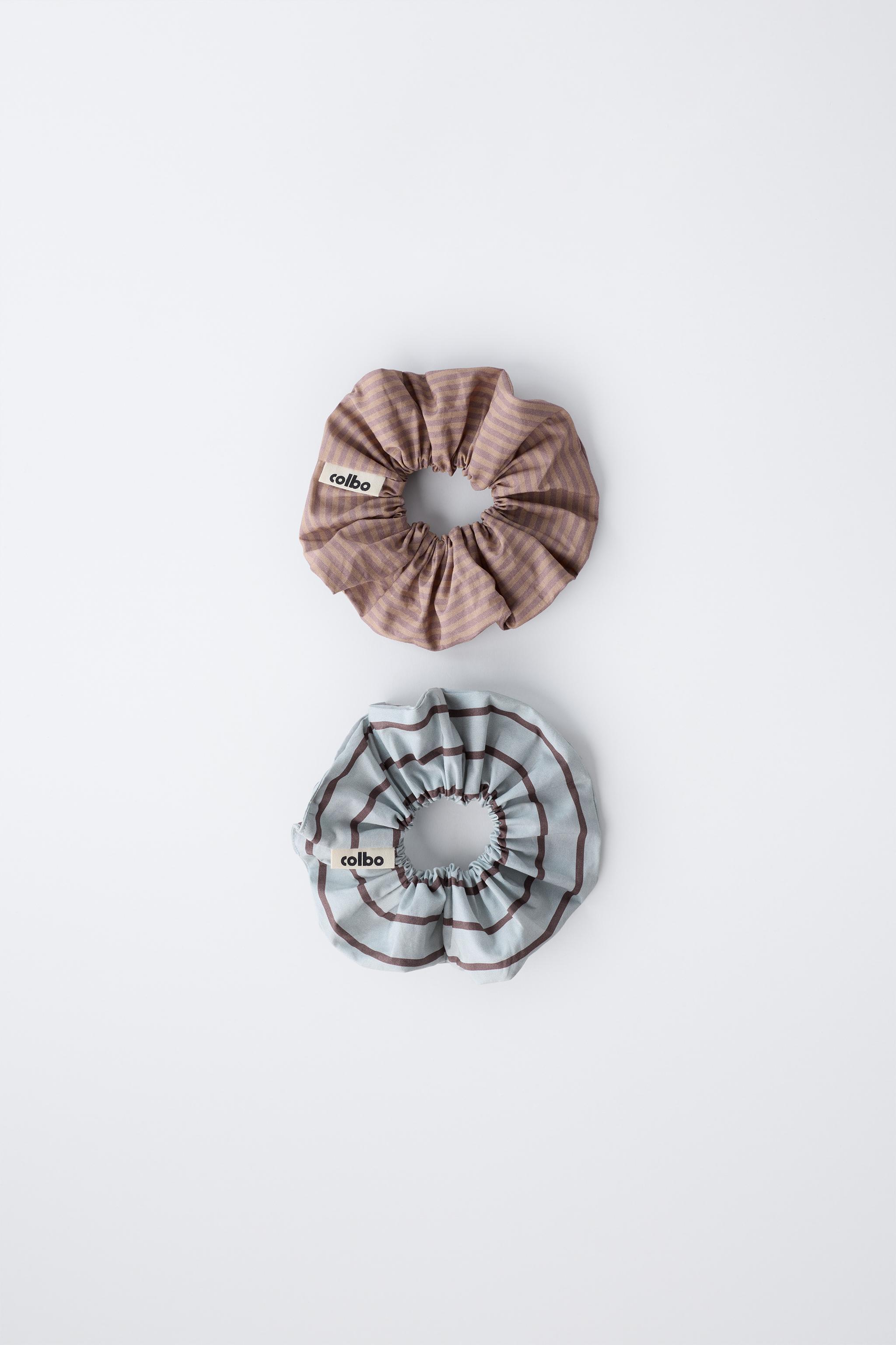 TWO-PACK OF STRIPED SCRUNCHIES