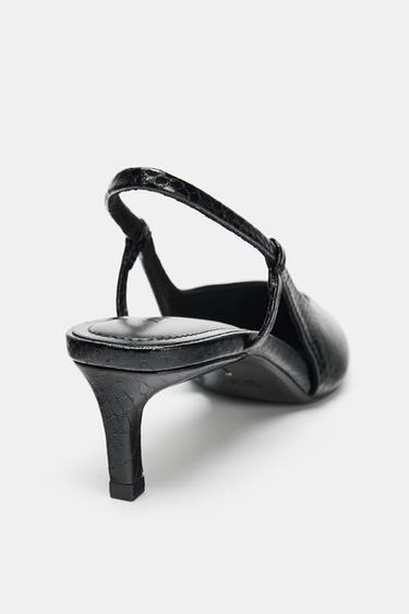 CHAUSSURES OUVERTES À L'ARRIÈRE TEXTURÉES - Noir de Zara - Image 4