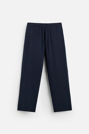 Zara FLOWY PANTS - Midnight blue