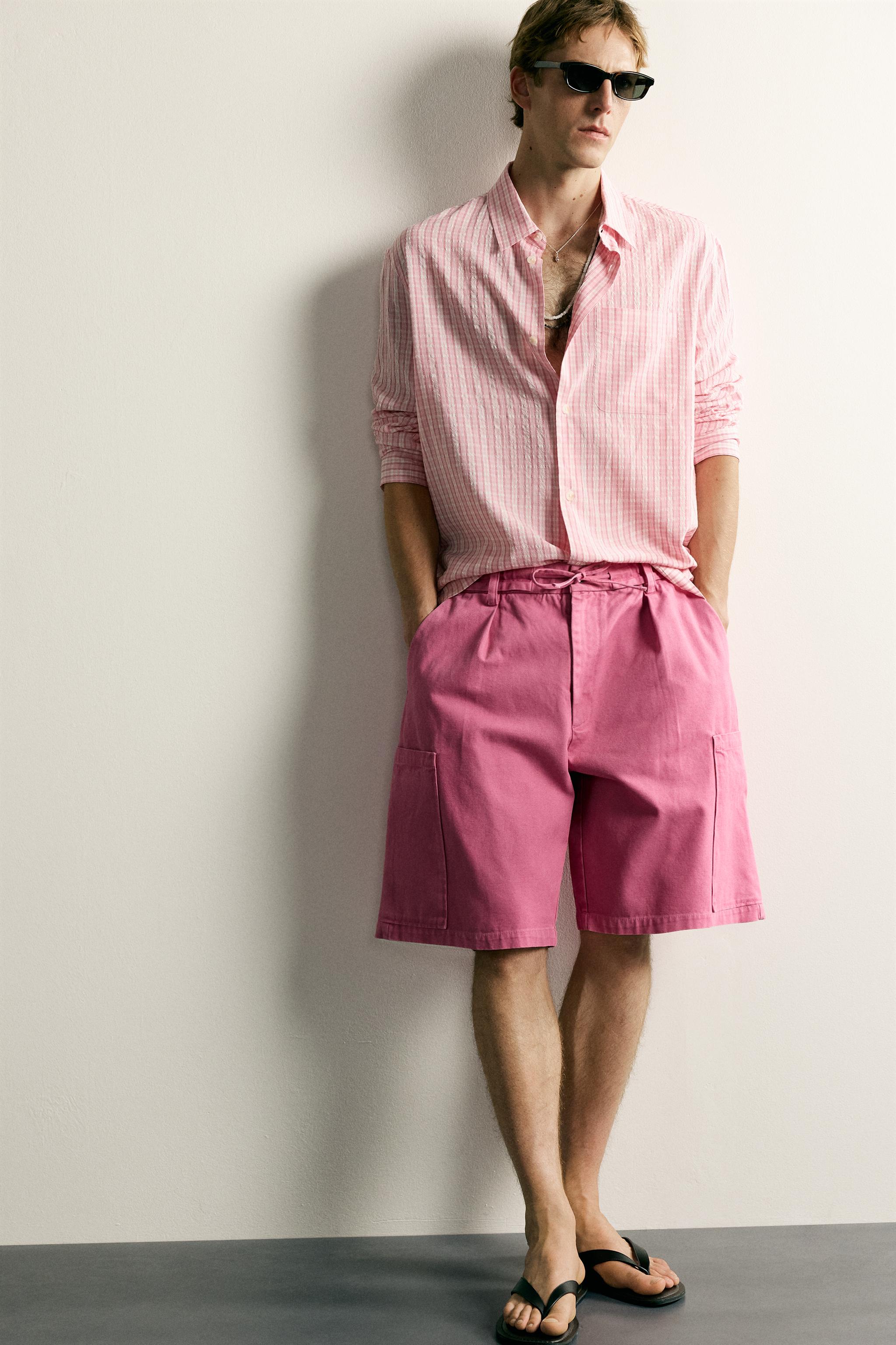 RELAXED FIT WASHED CARGO SHORTS
