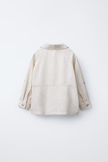 SHIRT WITH CONTRAST TOPSTITCHING - Ecru by Zara - Image 2