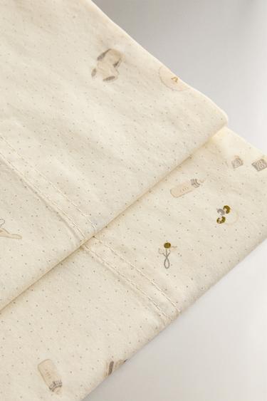 PRINTED MINI COT SHEET SET - Oyster-white by Zara - Image 2