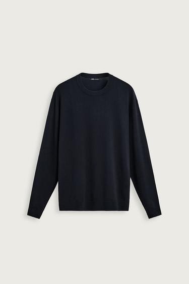 SUÉTER COM ESTRUTURA SOFT - Azul-marinho da Zara