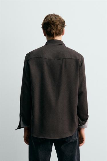 WESTERN SHIRT WITH WOOL AARON LEVINE X ZARA - Dark brown by Zara - Image 2