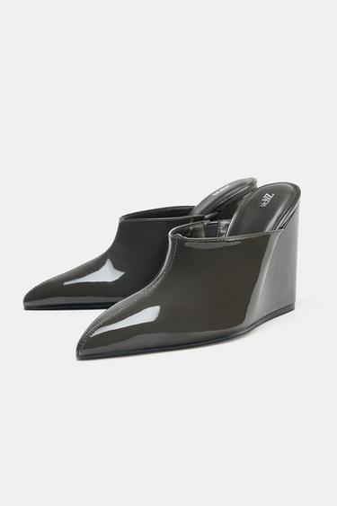 TALONS COMPENSÉS VERNIS - Gris de Zara - Image 3