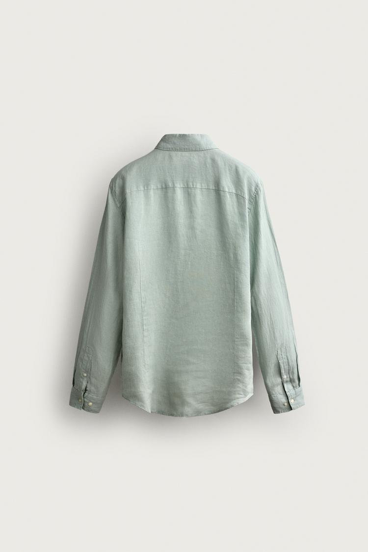 Camisa de lino 100% corte regular 8