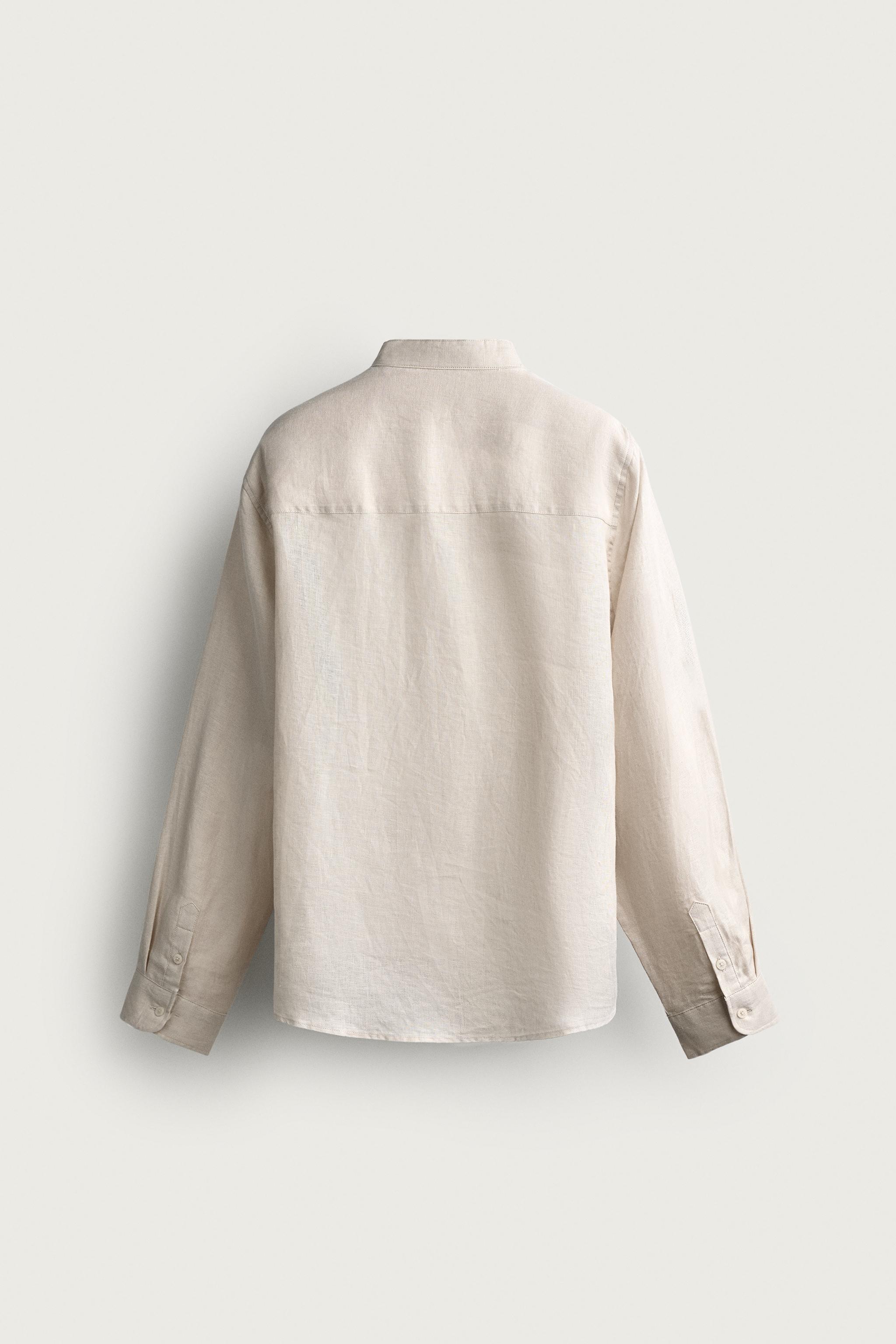 Zara %100 KETEN RELAXED FIT GÖMLEK görsel 8
