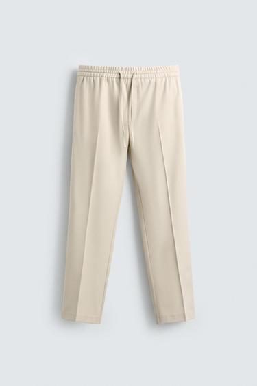 COMFORT JOGGER WAIST TROUSERS - Mid-ecru by Zara