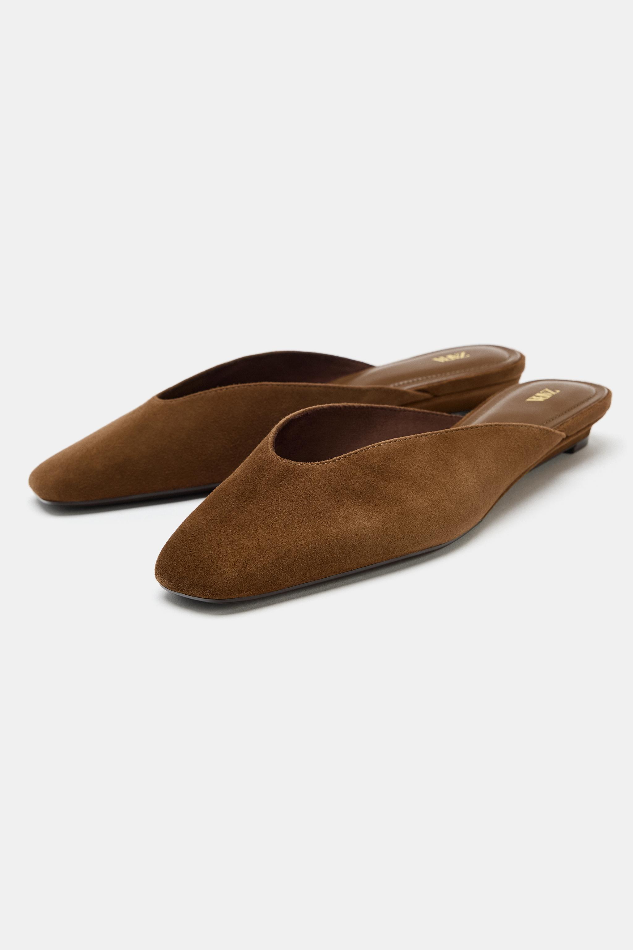 CHAUSSURES OUVERTES À L'ARRIÈRE TALONS COMPENSÉS EN DAIM