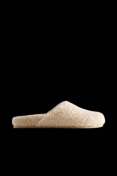 FAUX SHEARLING CLOG SLIPPERS - Beige by Zara - Image 0