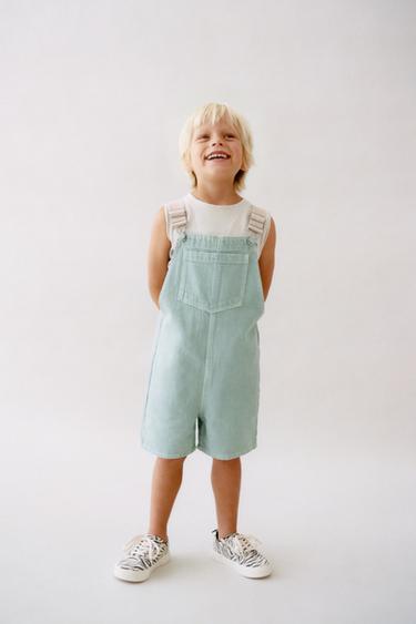 TWILL SHORT DUNGAREES - Aquamarine by Zara - Image 2